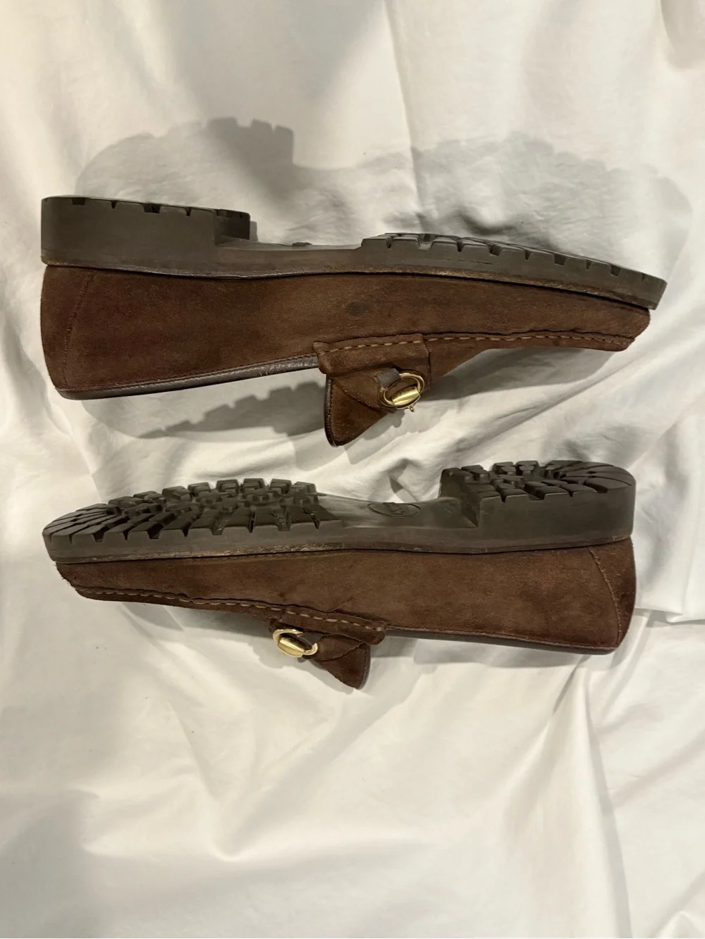 Gucci Dark Brown Suede Horsebit Loafers